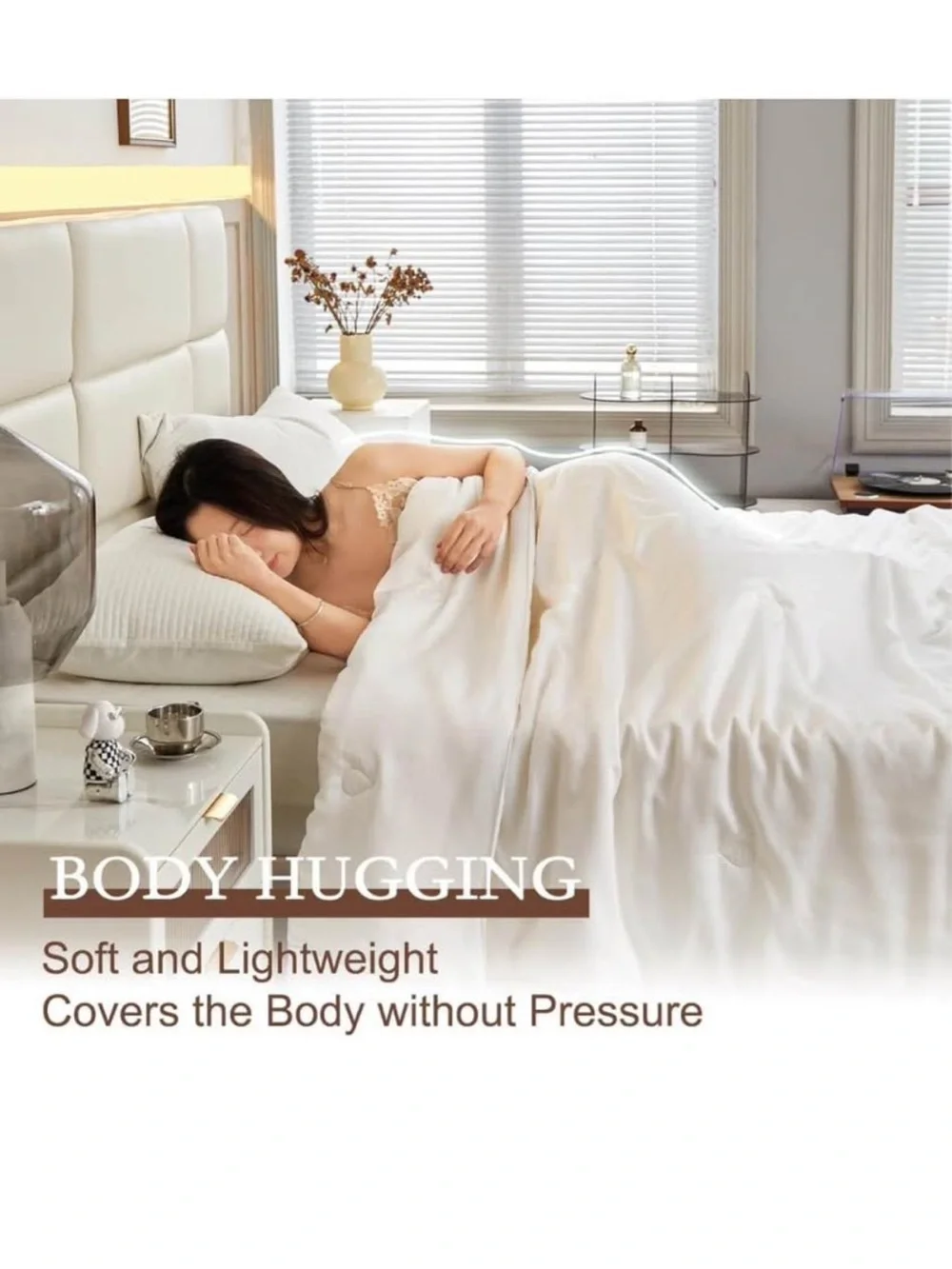 YOUR MOON Pure Mulberry Silk Comforter Queen Size for All Season
